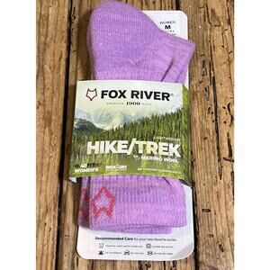 Fox River Hike/Trek Womens Sz M Basecamp 2.0 Crew Sock Merino Wool Pink/Purple